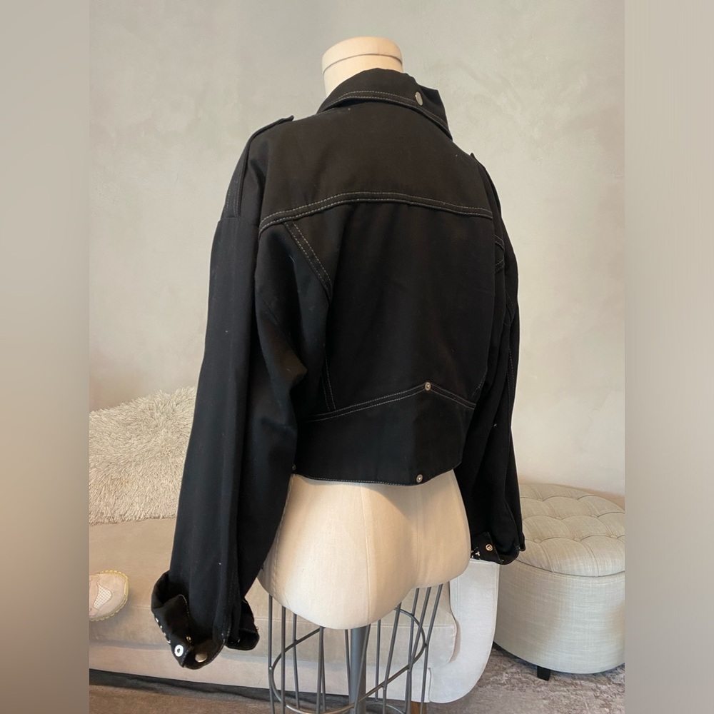 VINTAGE RARE 80s MOTO THE LABEL SPECTOR’S PAR SELECTO FRENCH BLACK JACKET SZ S - Picture 8 of 16